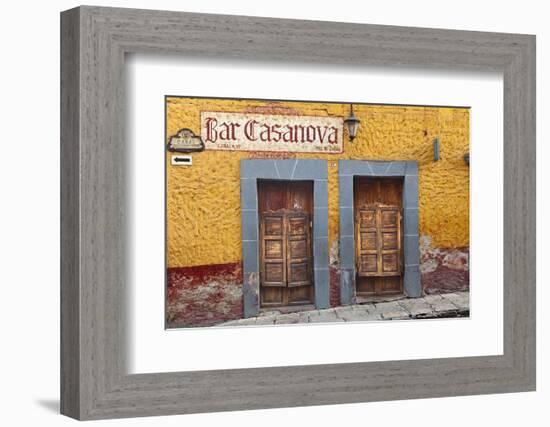 Mexico, San Miguel de Allende. Exterior of Bar Casanova.-Don Paulson-Framed Photographic Print