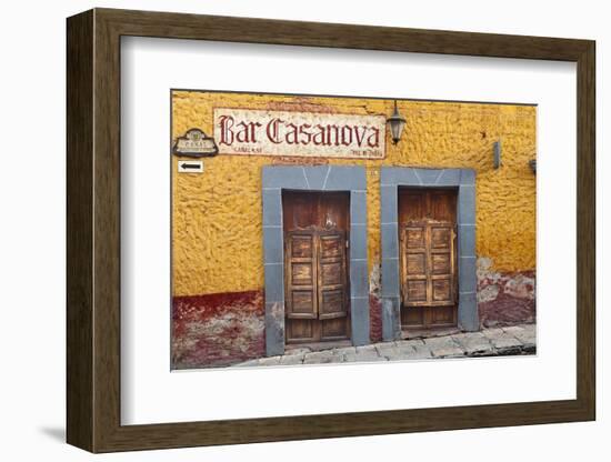 Mexico, San Miguel de Allende. Exterior of Bar Casanova.-Don Paulson-Framed Photographic Print