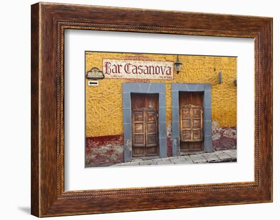 Mexico, San Miguel de Allende. Exterior of Bar Casanova.-Don Paulson-Framed Photographic Print