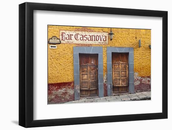 Mexico, San Miguel de Allende. Exterior of Bar Casanova.-Don Paulson-Framed Photographic Print