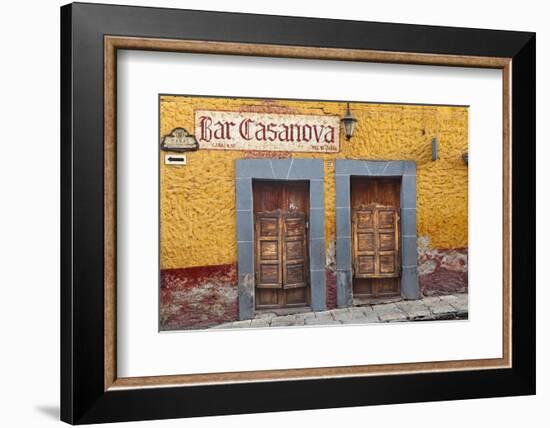 Mexico, San Miguel de Allende. Exterior of Bar Casanova.-Don Paulson-Framed Photographic Print