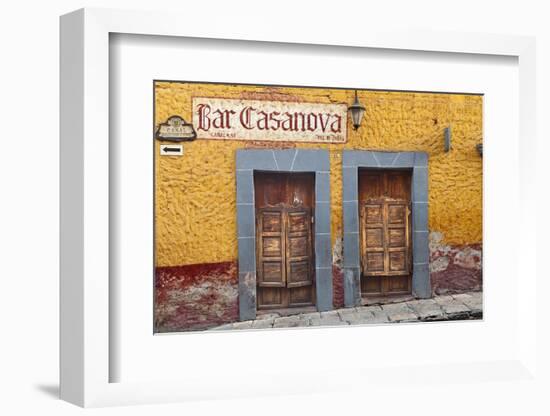 Mexico, San Miguel de Allende. Exterior of Bar Casanova.-Don Paulson-Framed Photographic Print