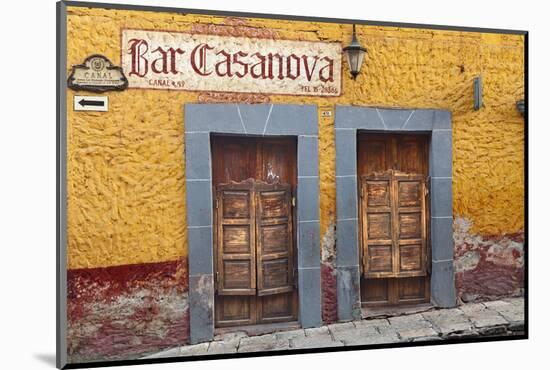 Mexico, San Miguel de Allende. Exterior of Bar Casanova.-Don Paulson-Mounted Photographic Print