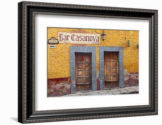 Mexico, San Miguel de Allende. Exterior of Bar Casanova.-Don Paulson-Framed Photographic Print