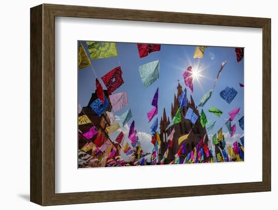 Mexico, San Miguel de Allende, Flags flying for the Day of the Dead celebration-Terry Eggers-Framed Photographic Print