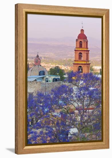 Mexico, San Miguel De Allende. Jacaranda Tree and City Overview-Jaynes Gallery-Framed Premier Image Canvas