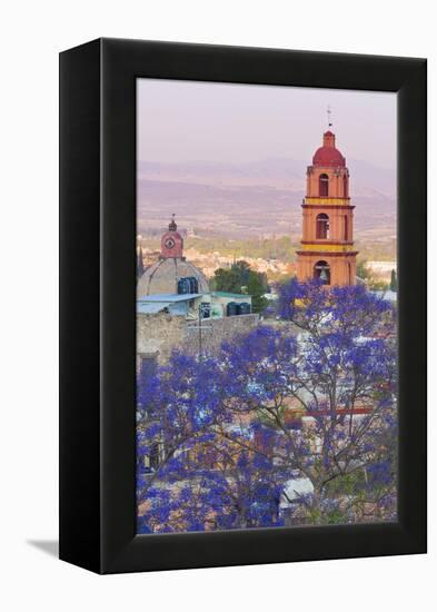 Mexico, San Miguel De Allende. Jacaranda Tree and City Overview-Jaynes Gallery-Framed Premier Image Canvas