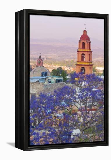 Mexico, San Miguel De Allende. Jacaranda Tree and City Overview-Jaynes Gallery-Framed Premier Image Canvas