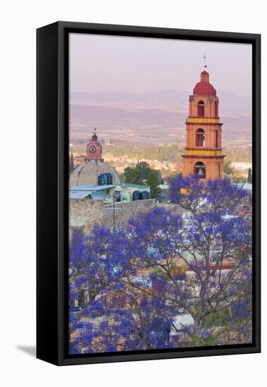 Mexico, San Miguel De Allende. Jacaranda Tree and City Overview-Jaynes Gallery-Framed Premier Image Canvas