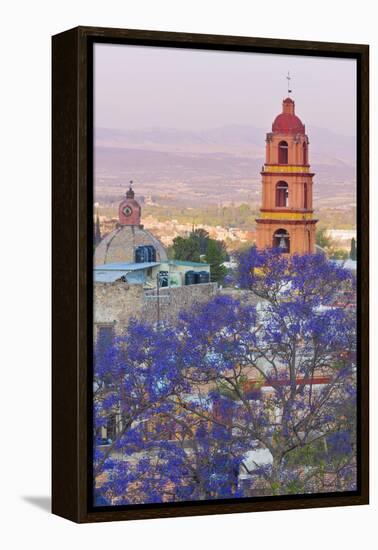 Mexico, San Miguel De Allende. Jacaranda Tree and City Overview-Jaynes Gallery-Framed Premier Image Canvas