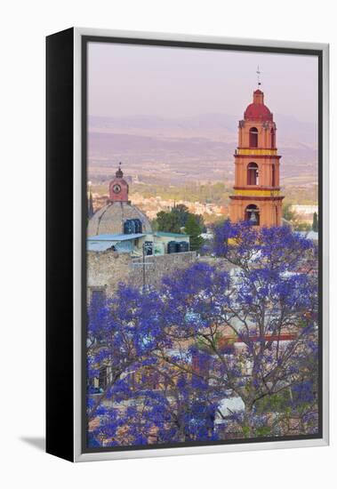 Mexico, San Miguel De Allende. Jacaranda Tree and City Overview-Jaynes Gallery-Framed Premier Image Canvas