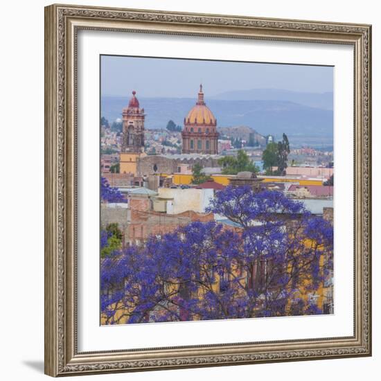 Mexico, San Miguel De Allende. Jacaranda Tree and City Overview-Jaynes Gallery-Framed Photographic Print