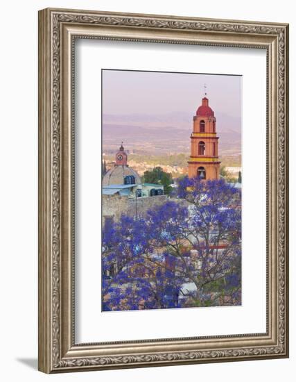 Mexico, San Miguel De Allende. Jacaranda Tree and City Overview-Jaynes Gallery-Framed Photographic Print