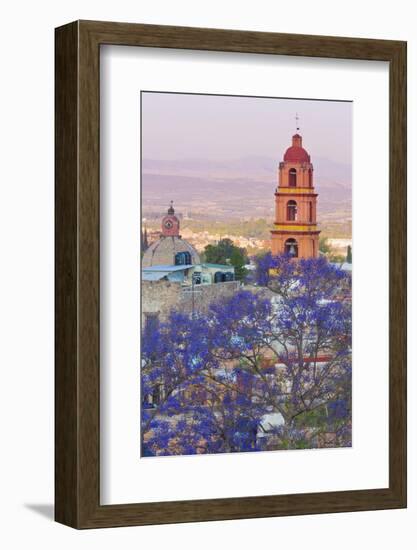 Mexico, San Miguel De Allende. Jacaranda Tree and City Overview-Jaynes Gallery-Framed Photographic Print