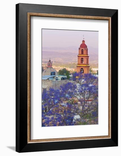 Mexico, San Miguel De Allende. Jacaranda Tree and City Overview-Jaynes Gallery-Framed Photographic Print