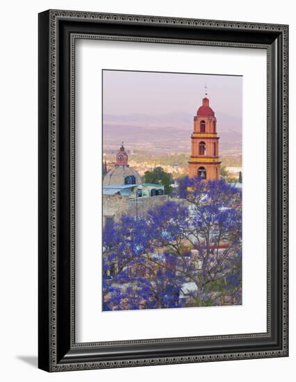 Mexico, San Miguel De Allende. Jacaranda Tree and City Overview-Jaynes Gallery-Framed Photographic Print