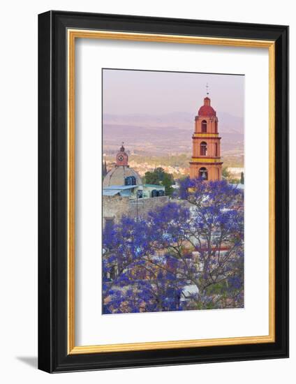 Mexico, San Miguel De Allende. Jacaranda Tree and City Overview-Jaynes Gallery-Framed Photographic Print