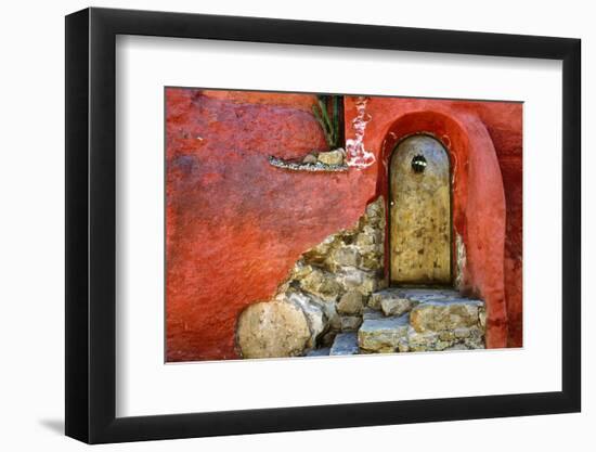 Mexico, San Miguel de Allende. Weathered house door and exterior.-Jaynes Gallery-Framed Photographic Print