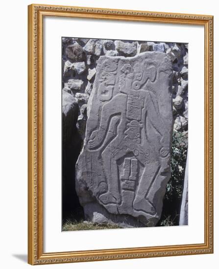 Mexico, Stone Stele 55 Called "The Dancer" with Glyphs and Calendar-null-Framed Giclee Print