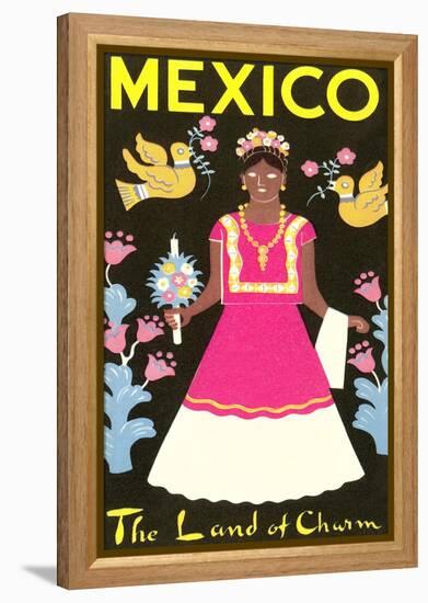 Mexico, The Land of Charm, Lady in Native Dress-null-Framed Stretched Canvas