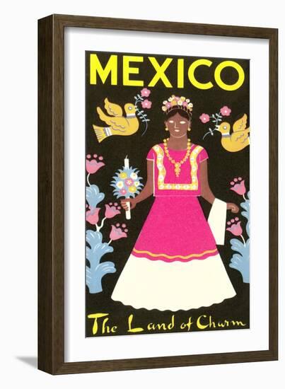 Mexico, The Land of Charm, Lady in Native Dress-null-Framed Art Print