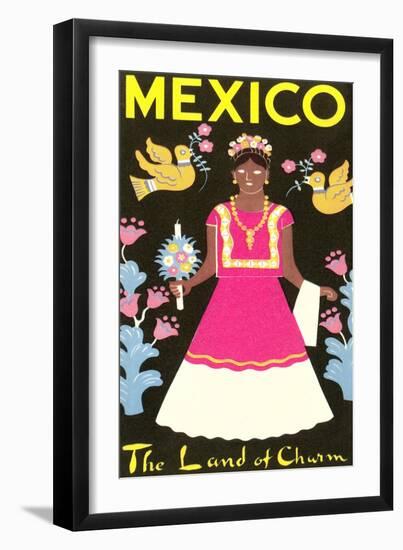 Mexico, The Land of Charm, Lady in Native Dress-null-Framed Art Print