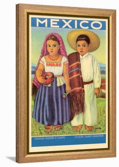 Mexico: Two Peasant Children-null-Framed Stretched Canvas