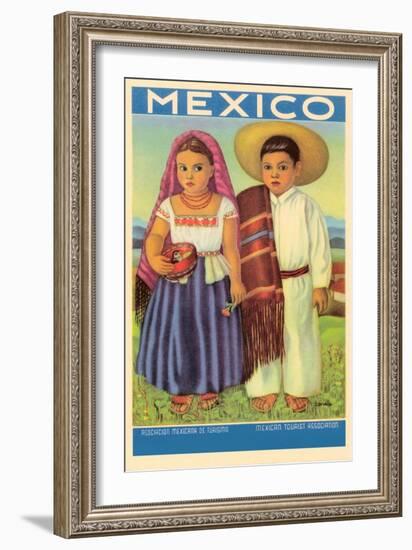 Mexico: Two Peasant Children-null-Framed Art Print