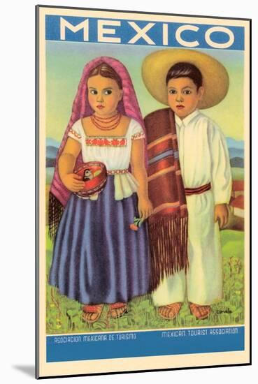 Mexico: Two Peasant Children-null-Mounted Art Print