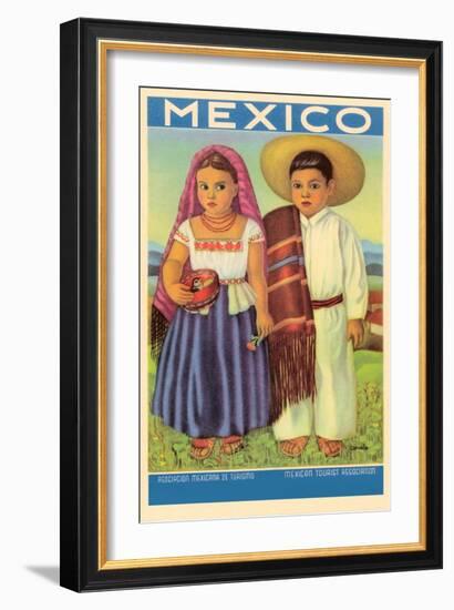 Mexico: Two Peasant Children-null-Framed Art Print