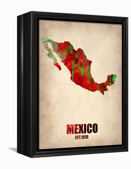 Mexico Watercolor Map-NaxArt-Framed Stretched Canvas