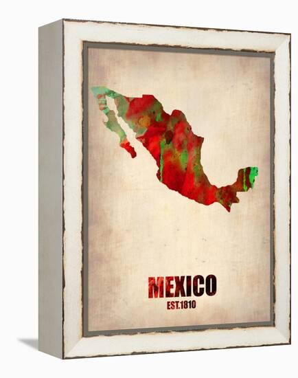 Mexico Watercolor Map-NaxArt-Framed Stretched Canvas