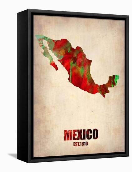 Mexico Watercolor Map-NaxArt-Framed Stretched Canvas