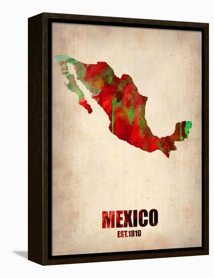 Mexico Watercolor Map-NaxArt-Framed Stretched Canvas