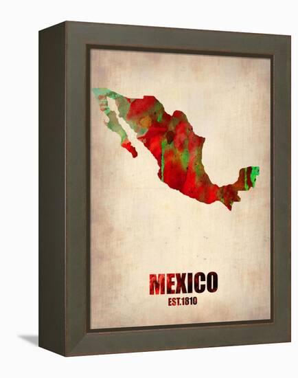 Mexico Watercolor Map-NaxArt-Framed Stretched Canvas