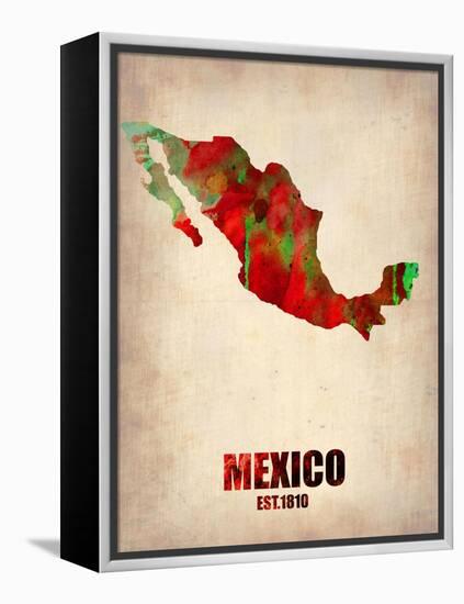 Mexico Watercolor Map-NaxArt-Framed Stretched Canvas