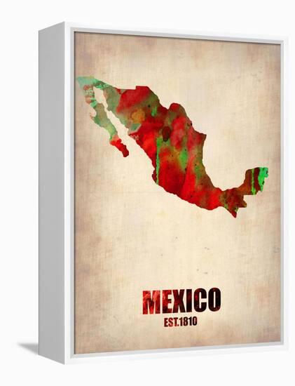 Mexico Watercolor Map-NaxArt-Framed Stretched Canvas