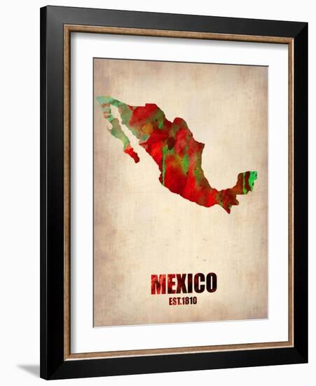 Mexico Watercolor Map-NaxArt-Framed Art Print