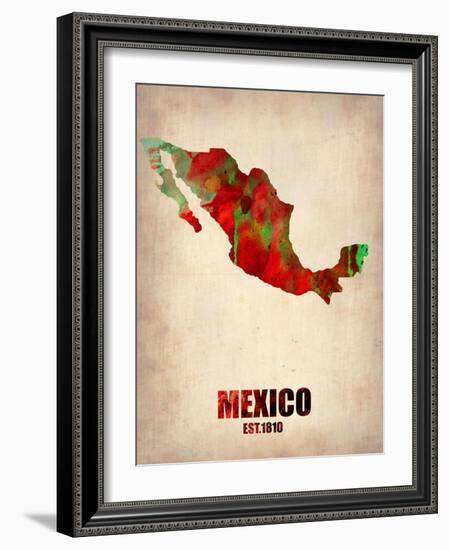 Mexico Watercolor Map-NaxArt-Framed Art Print