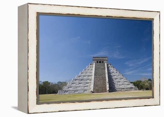 Mexico, Yucatan Peninsula, Yucatan, Chichen Itza, Kukulkan Pyramid-Adam Crowley-Framed Premier Image Canvas