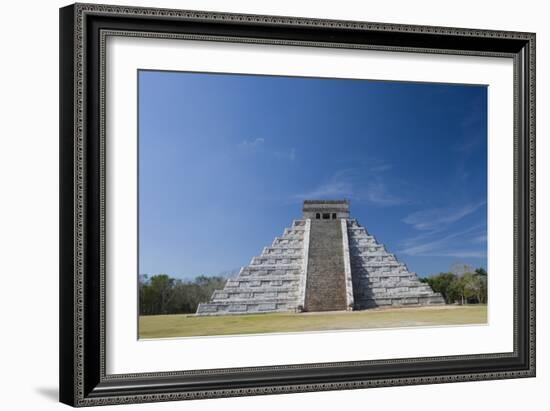 Mexico, Yucatan Peninsula, Yucatan, Chichen Itza, Kukulkan Pyramid-Adam Crowley-Framed Photographic Print