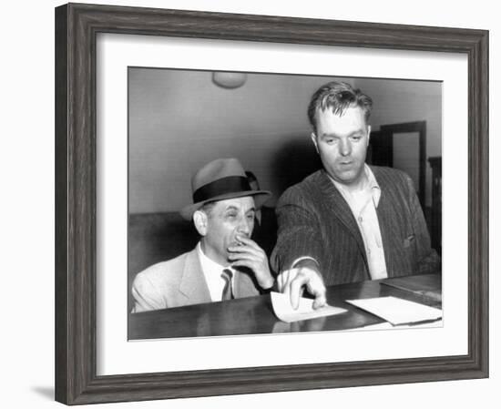 Meyer Lansky Is Booked on Vagrancy Charges at the West 54th Street Police Station in Manhattan-null-Framed Photo