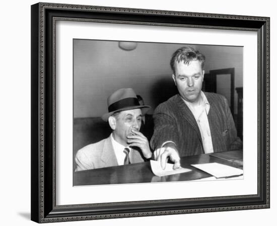 Meyer Lansky Is Booked on Vagrancy Charges at the West 54th Street Police Station in Manhattan-null-Framed Photo