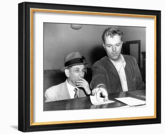 Meyer Lansky Is Booked on Vagrancy Charges at the West 54th Street Police Station in Manhattan-null-Framed Photo