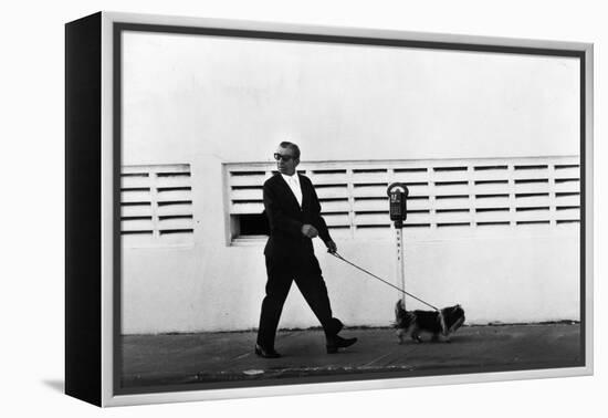 Meyer Lansky Walking Bruzzer on Miami Beach, 1979-null-Framed Premier Image Canvas