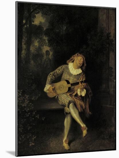 Mezzetin-Jean Antoine Watteau-Mounted Giclee Print