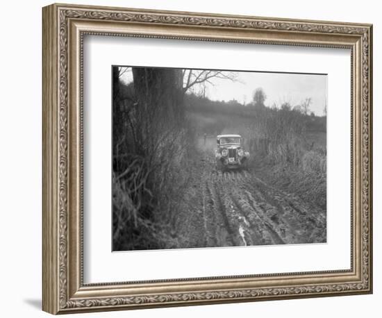 MG 18 - 80 of N Chichester-Smith competing in the MG Car Club Trial, Kimble Lane, Chilterns, 1931-Bill Brunell-Framed Photographic Print