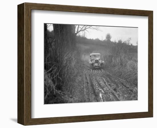 MG 18 - 80 of N Chichester-Smith competing in the MG Car Club Trial, Kimble Lane, Chilterns, 1931-Bill Brunell-Framed Photographic Print