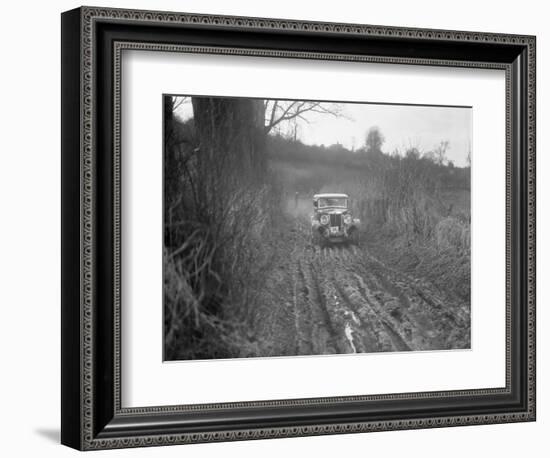 MG 18 - 80 of N Chichester-Smith competing in the MG Car Club Trial, Kimble Lane, Chilterns, 1931-Bill Brunell-Framed Photographic Print