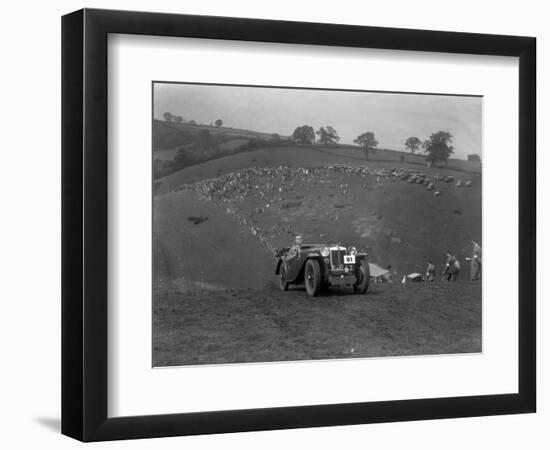 MG Magnette competing in the MG Car Club Rushmere Hillclimb, Shropshire, 1935-Bill Brunell-Framed Photographic Print